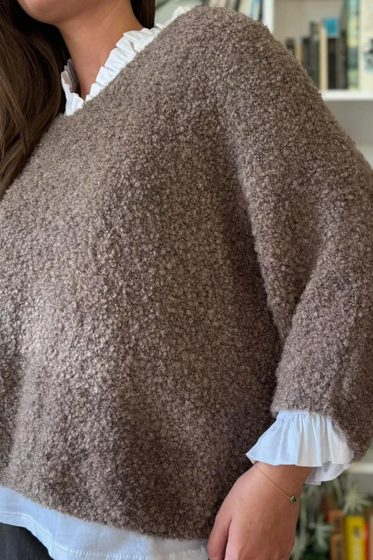 Lola Boucle Slouch Knit Earth